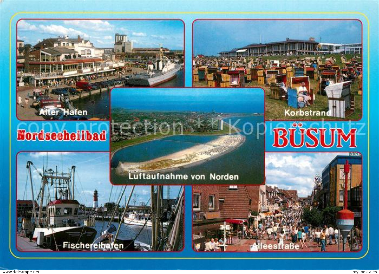 73235619 Buesum Nordseebad Alter Hafen Korbstrand Fischereihafen Fliegeraufnahme - Buesum