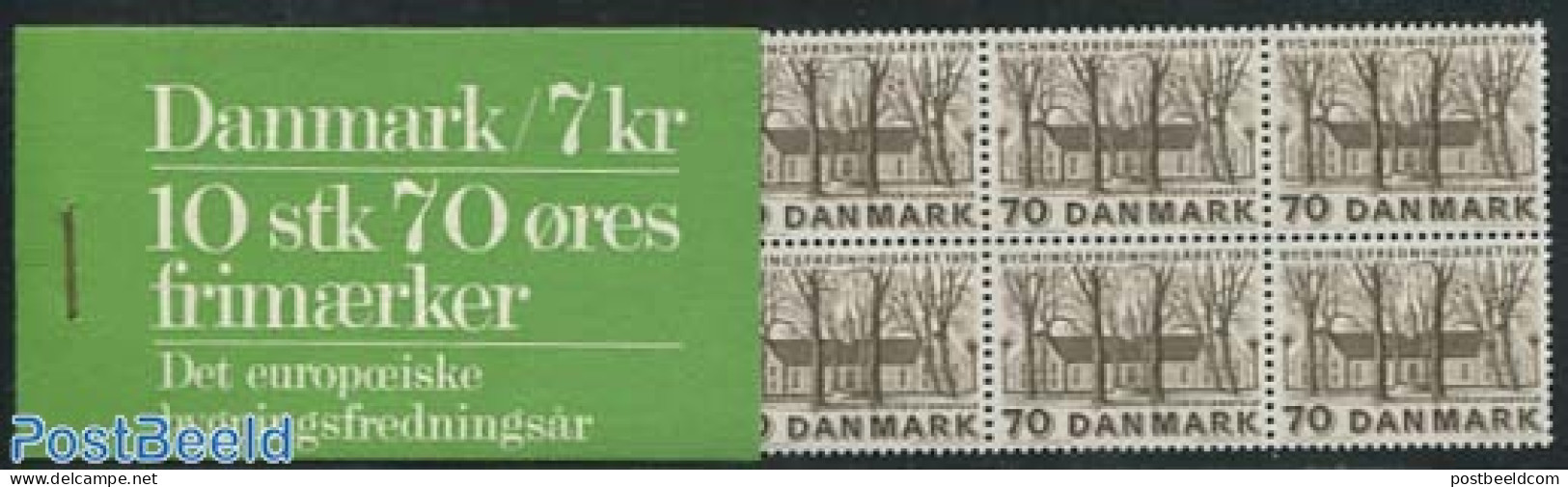 Denmark 1975 Eur. Architecture Booklet, Mint NH, History - Europa Hang-on Issues - Stamp Booklets - Unused Stamps