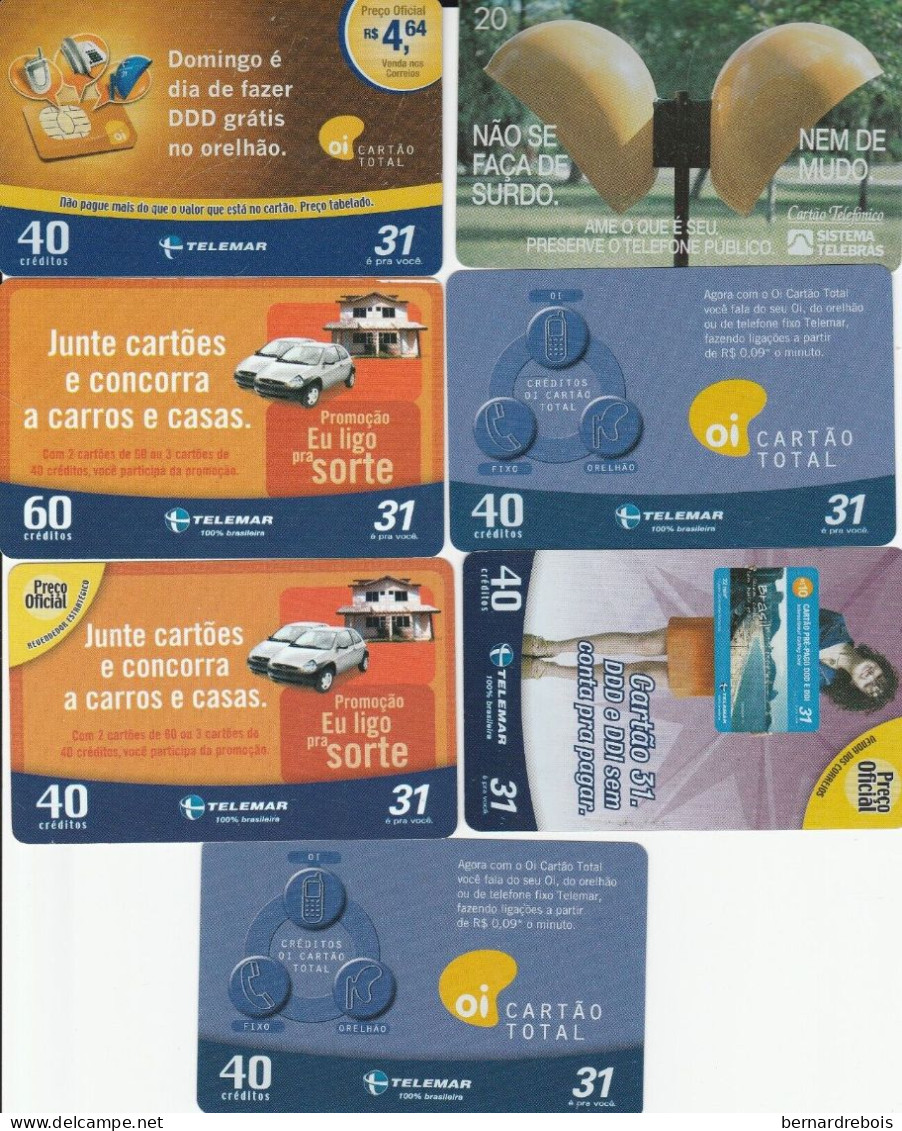 A19 - 7 TC MAGNETIQUES DU BRESIL Pour 1 Euro - Brazil