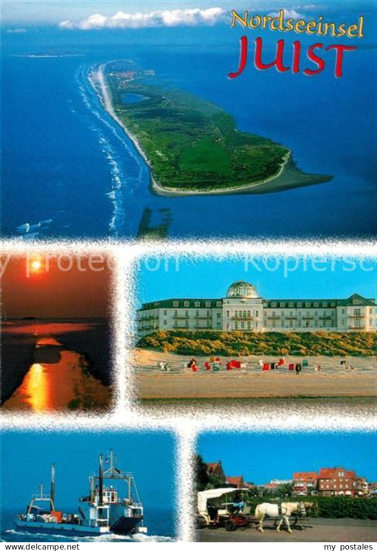 73235092 Juist Nordseebad Fliegeraufnahme Strand Sanatorium Abendstimmung Juist  - Juist