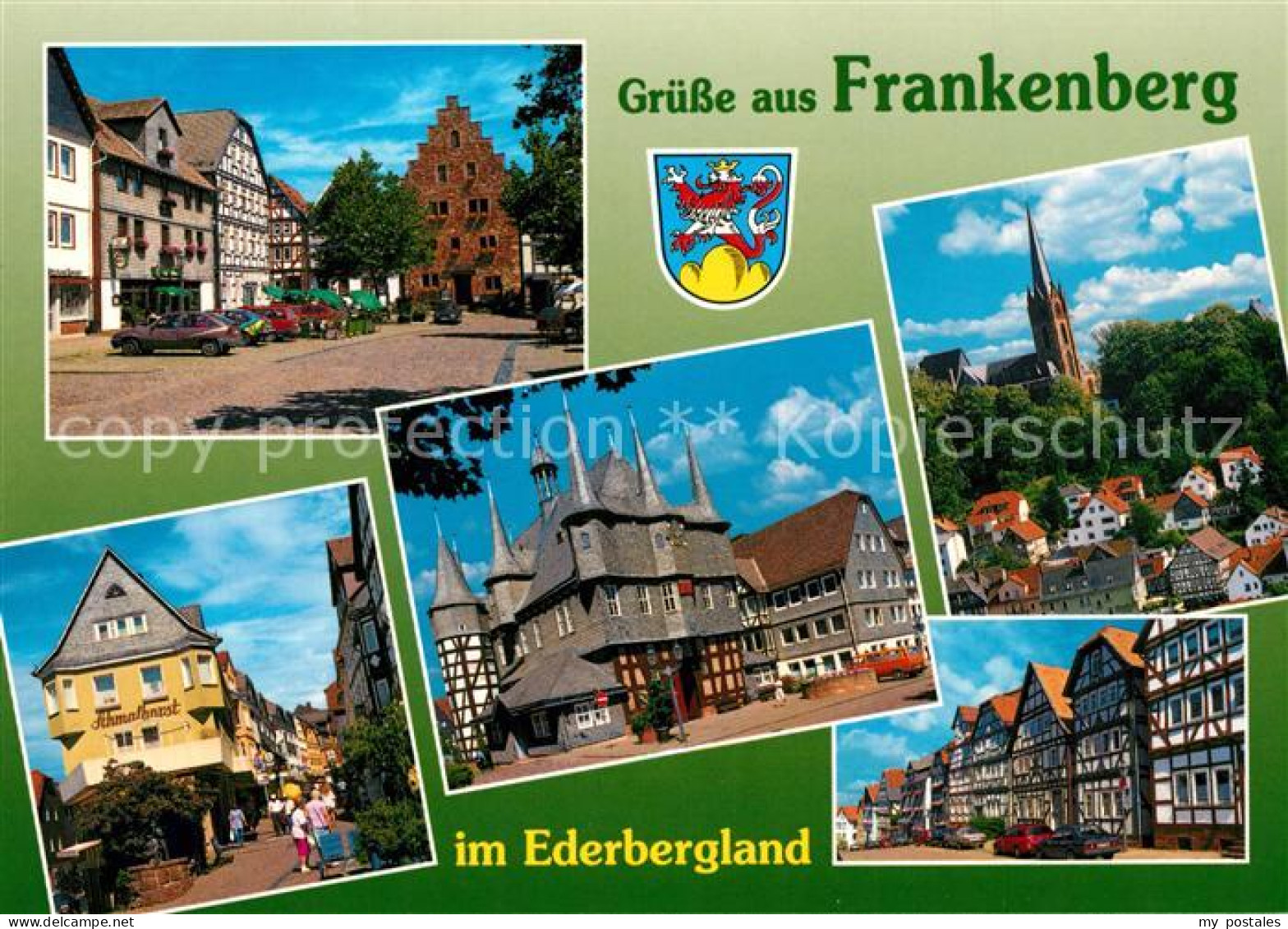 73234907 Frankenberg Eder Altstadt Fachwerkhaus Giebelhaus Rathaus Fussgaengerzo - Frankenberg (Eder)