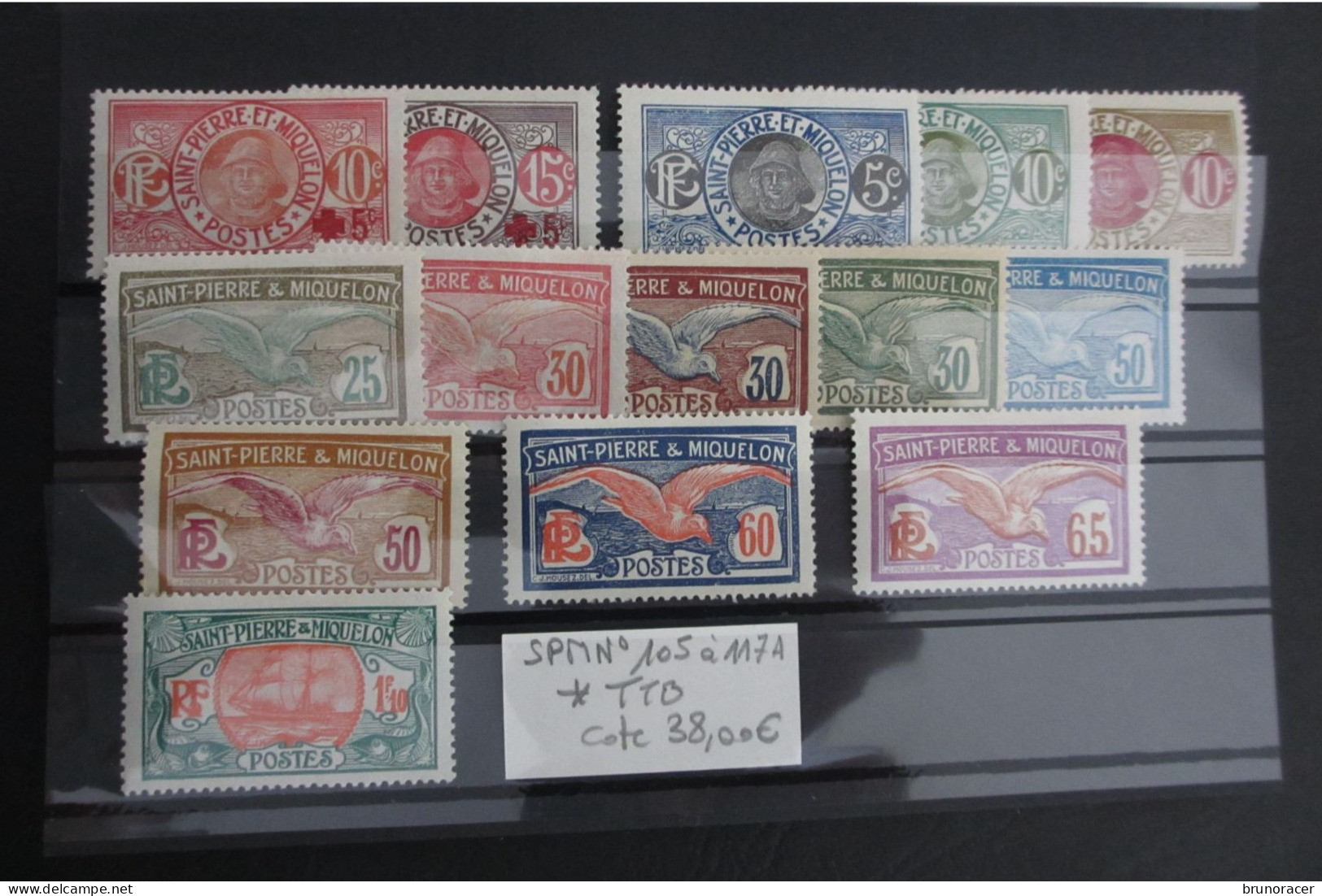 St PIERRE & MIQUELON  N°105 à 117A NEUF* TB COTE 38 EUROS VOIR SCANS - Nuevos