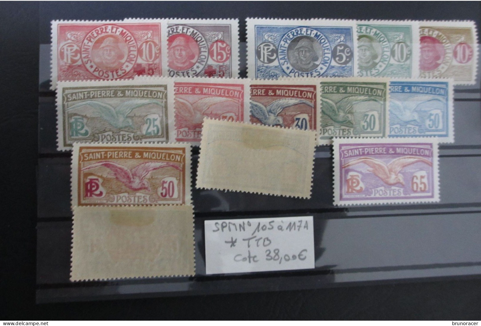 St PIERRE & MIQUELON  N°105 à 117A NEUF* TB COTE 38 EUROS VOIR SCANS - Nuevos