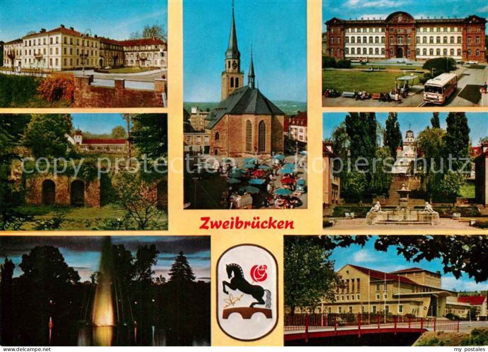 73234876 Zweibruecken Pfalz Kirche Schloss Wittelsbach Brunnen Ruine Park Fontae - Zweibrücken