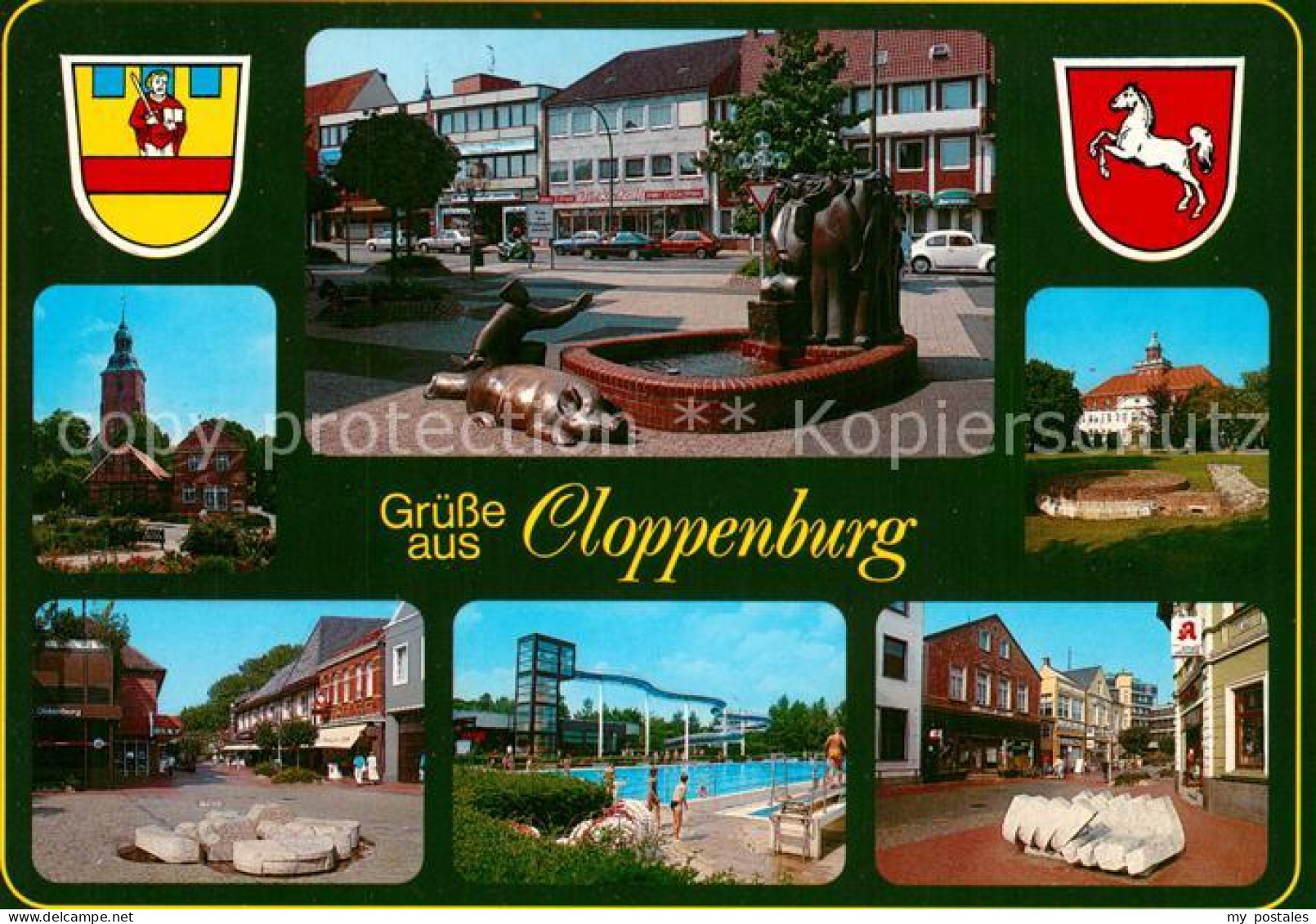 73234109 Cloppenburg Tierbrunnen Schwimmbad Marktplatz Kirche  Cloppenburg - Cloppenburg