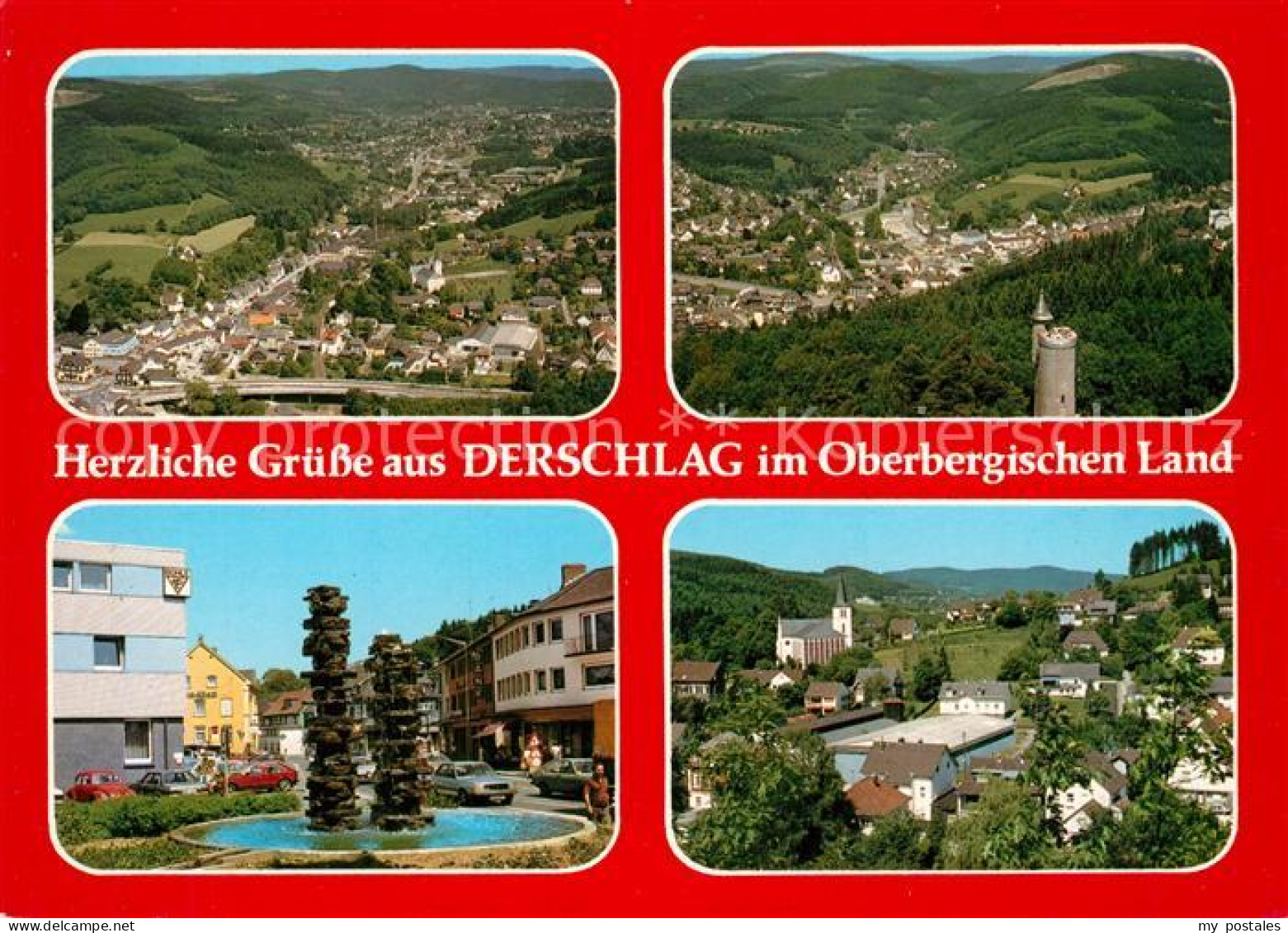 73234061 Derschlag Fliegeraufnahme Brunnen Kirche Panoramen Derschlag - Gummersbach