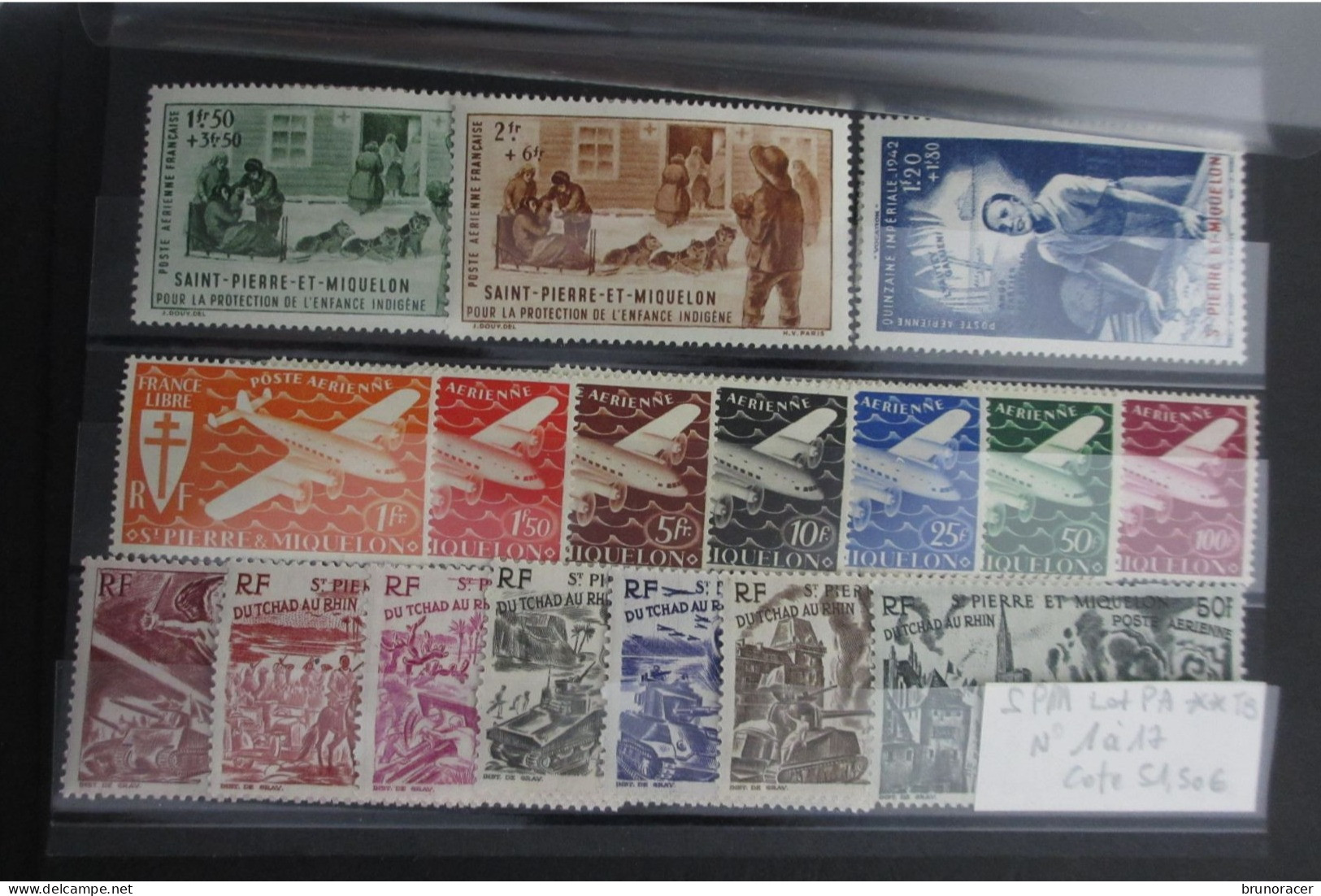 St PIERRE & MIQUELON POPSTE AERIENNE N°1 à 17 NEUF* TB COTE 51,50 EUROS VOIR SCANS - Unused Stamps