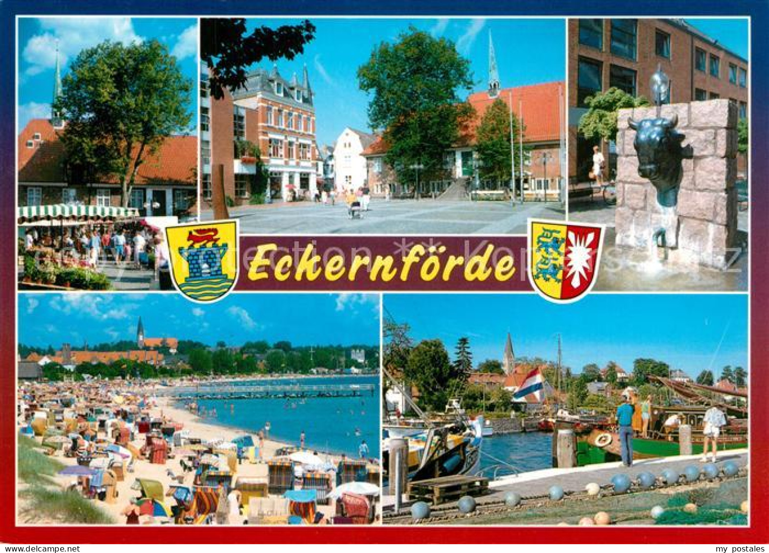 73234033 Eckernfoerde Strand Hafen Brunnen Marktplatz  Eckernfoerde - Eckernfoerde