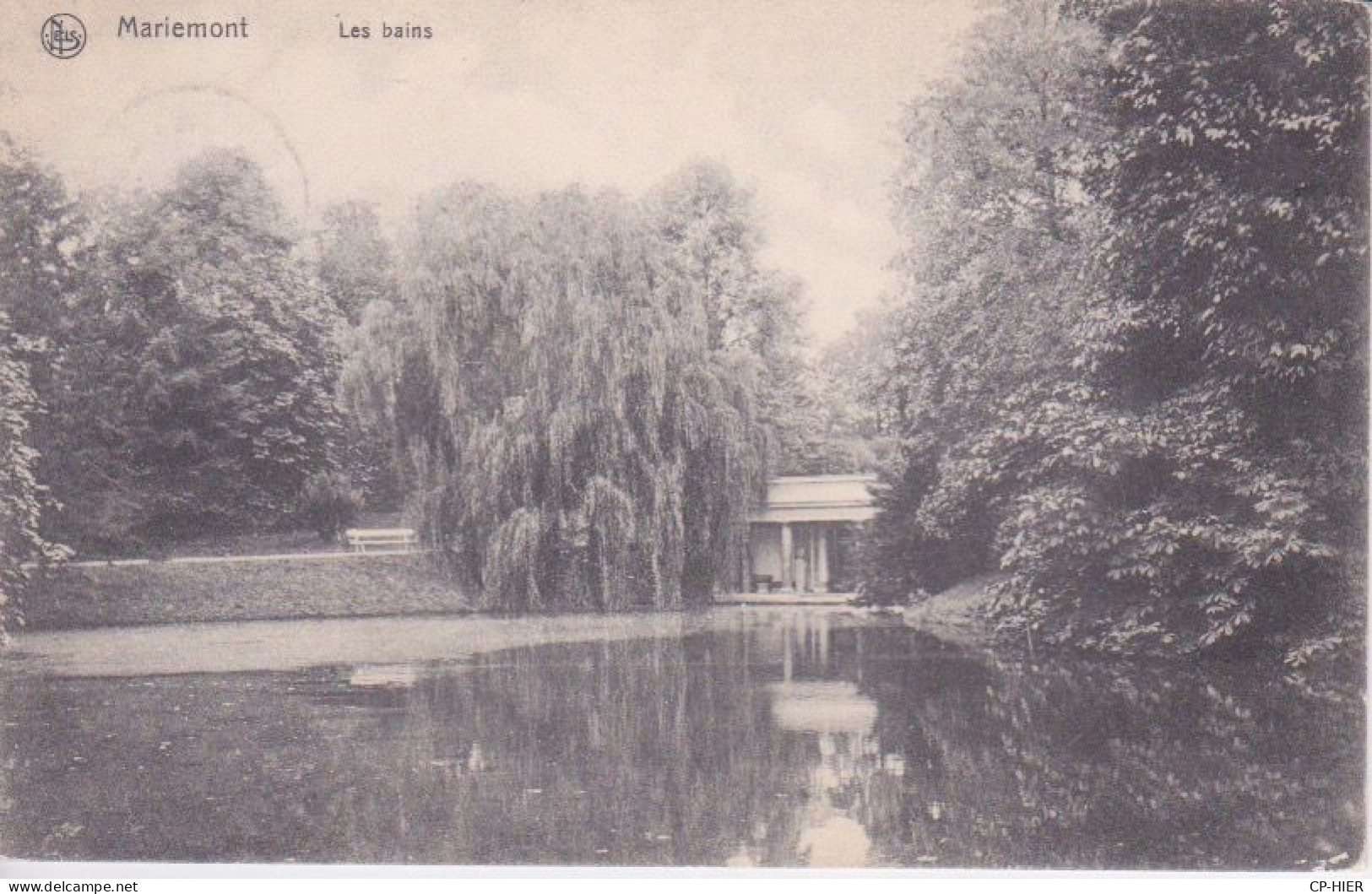 BELGIQUE - TIMBRE PERFORE J-D  190? - CACHET POSTAL CRONFESTU  - CPA  MORLANWELZ MARIEMONT - LES BAINS PARC - Andere & Zonder Classificatie