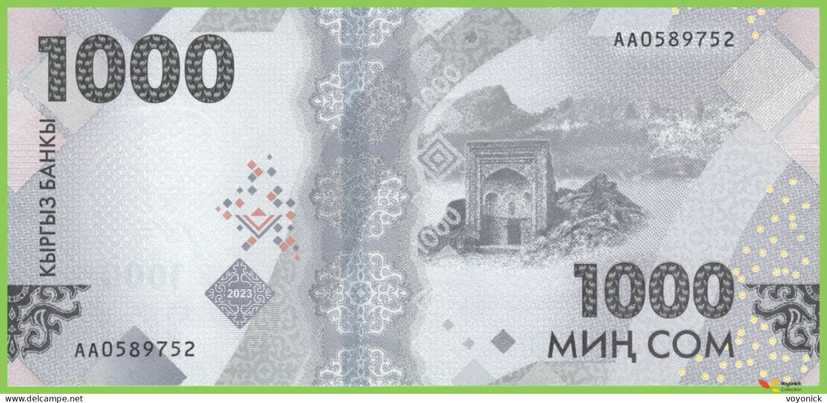 Voyo KYRGYZSTAN 1000 Som 2023 P39 B240a AA UNC - Kirguistán