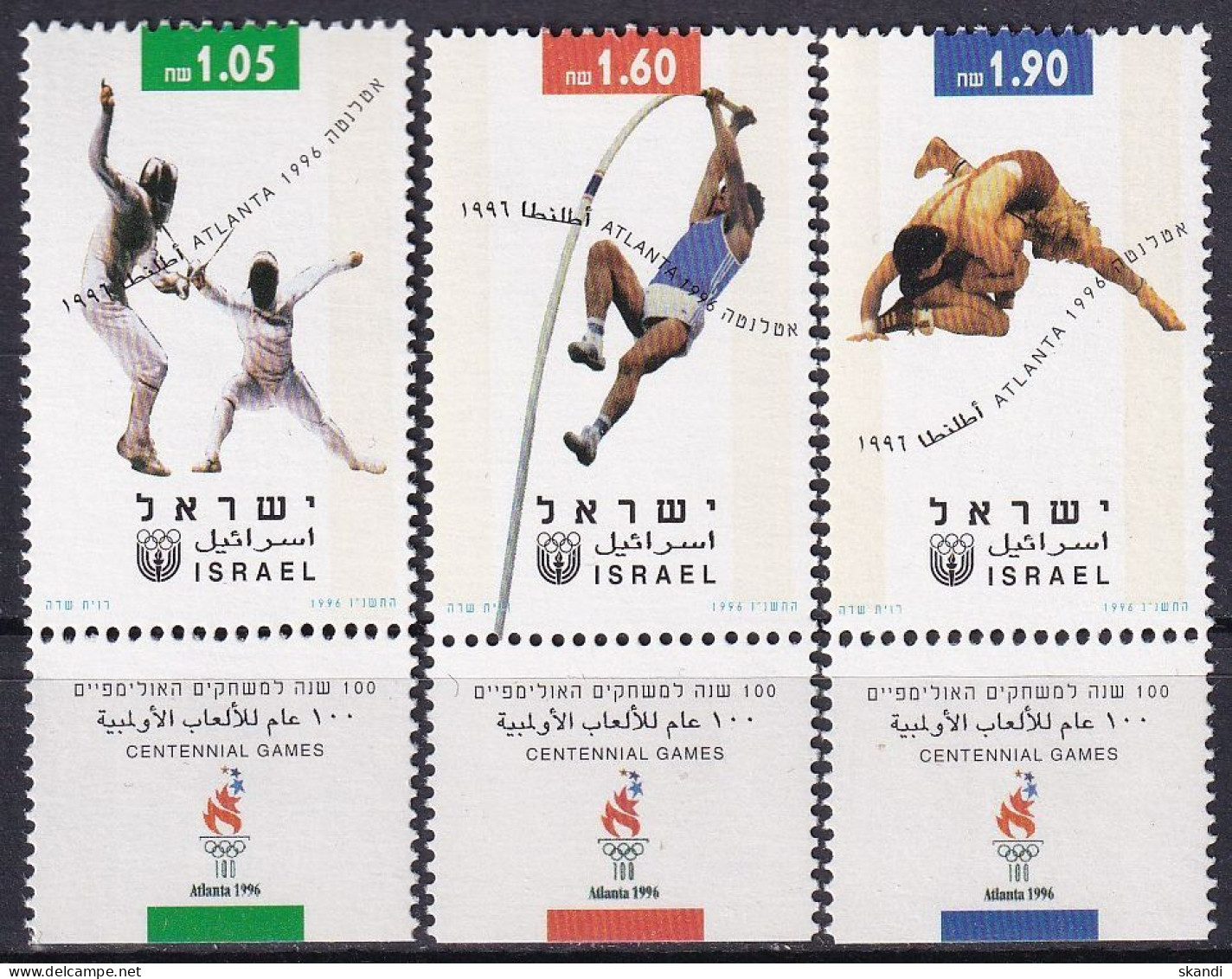 ISRAEL 1996 Mi-Nr. 1397/99 ** MNH - Ongebruikt (met Tabs)