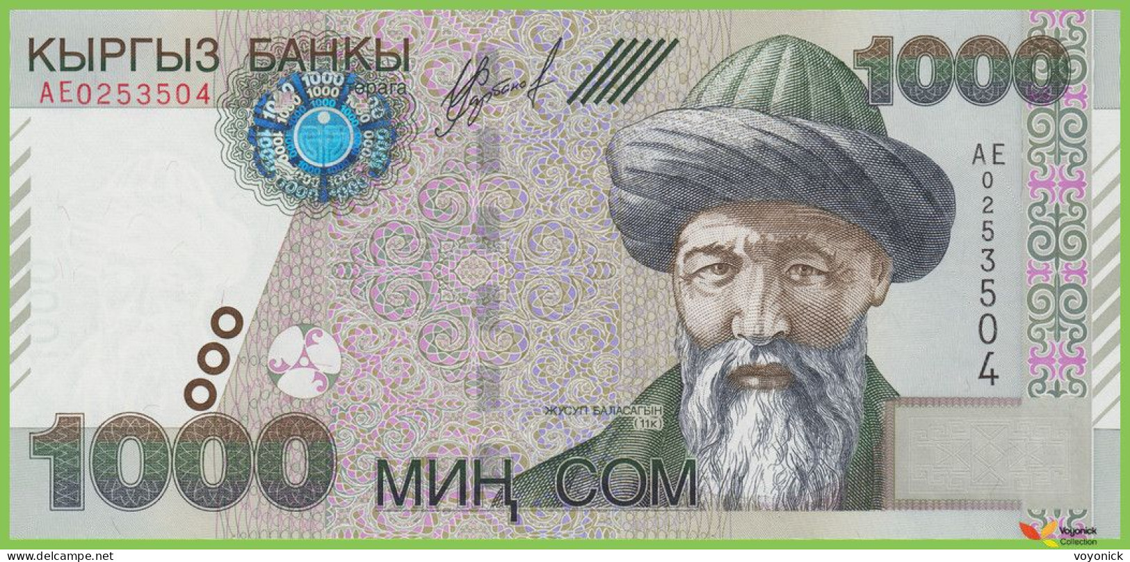 Voyo KYRGYZSTAN 1000 Som 2000 P18 B219a AE UNC - Kirghizistan