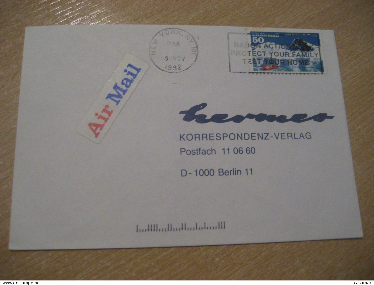 NEW YORK 1992 To Berlin Germany Antarctic Treaty Stamp Cover USA South Pole Polar Antarctique Antarctics Antarctica - Antarctisch Verdrag