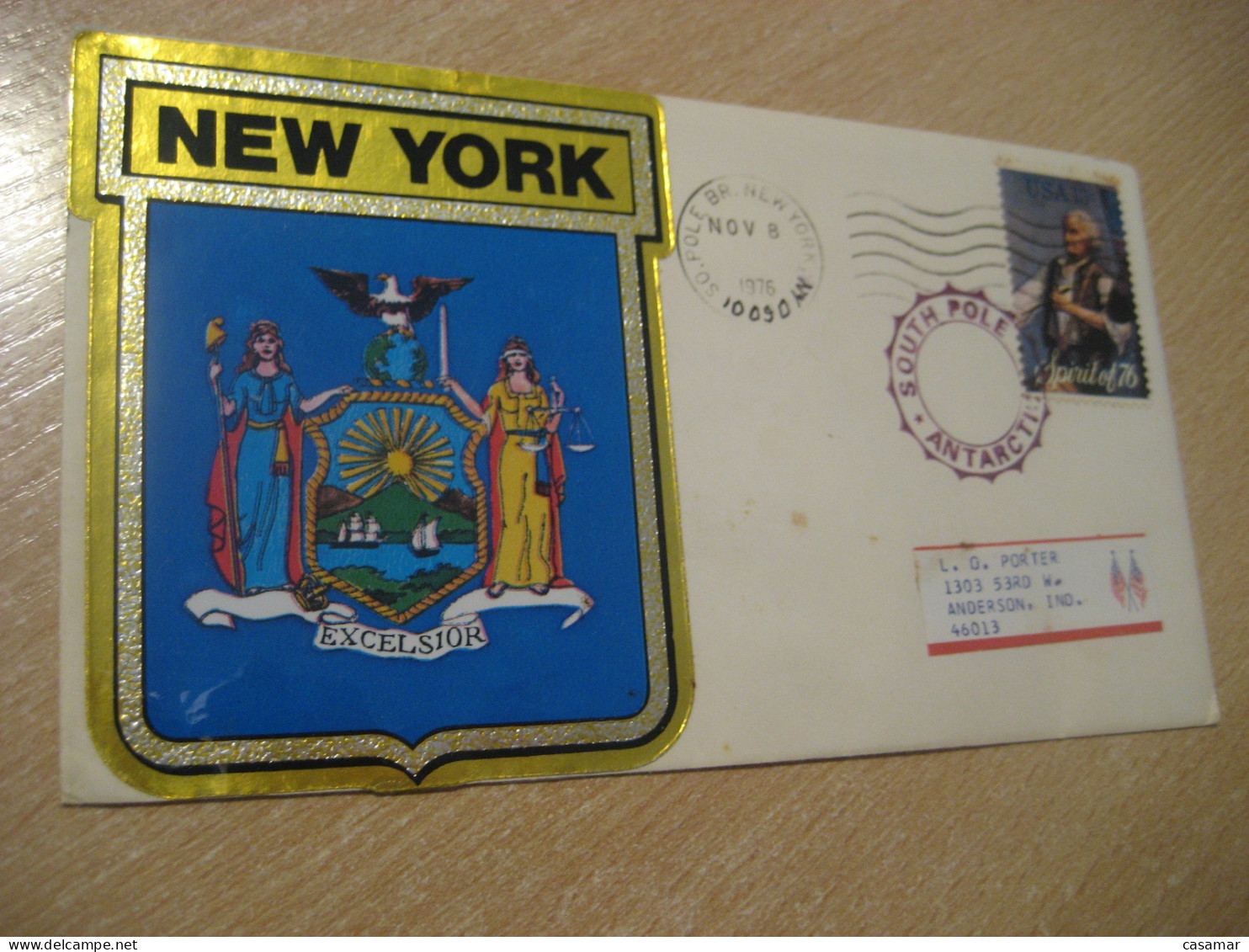 SO. POLE BR. NEW YORK 1976 South Pole Antarctic Cancel Cover USA South Pole Polar Antarctique Antarctics Antarctica - Polar Ships & Icebreakers