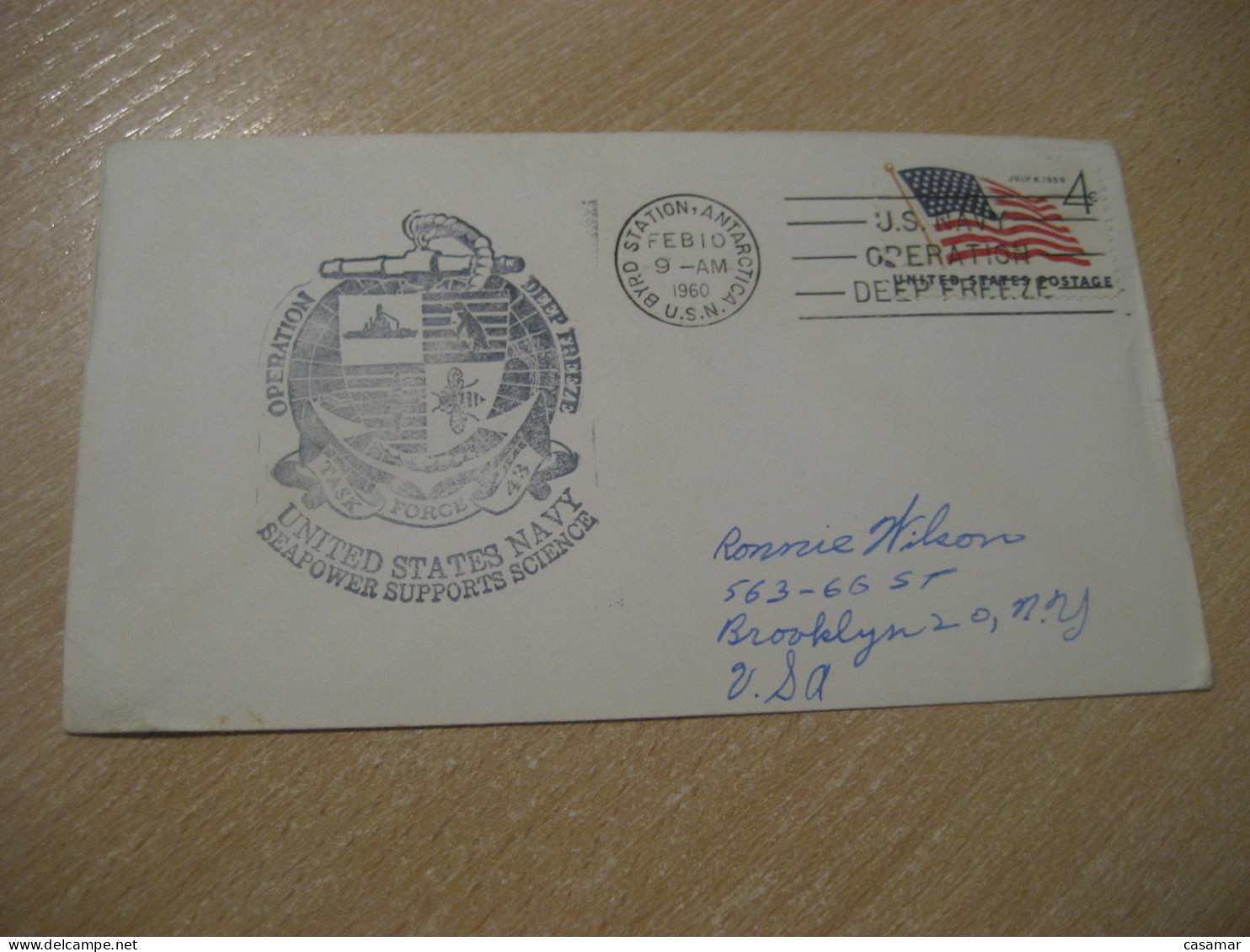 BYRD STATION 1960 US Navy Operation Deep Freeze Antarctic Cover USA South Pole Polar Antarctique Antarctics Antarctica - Polar Ships & Icebreakers