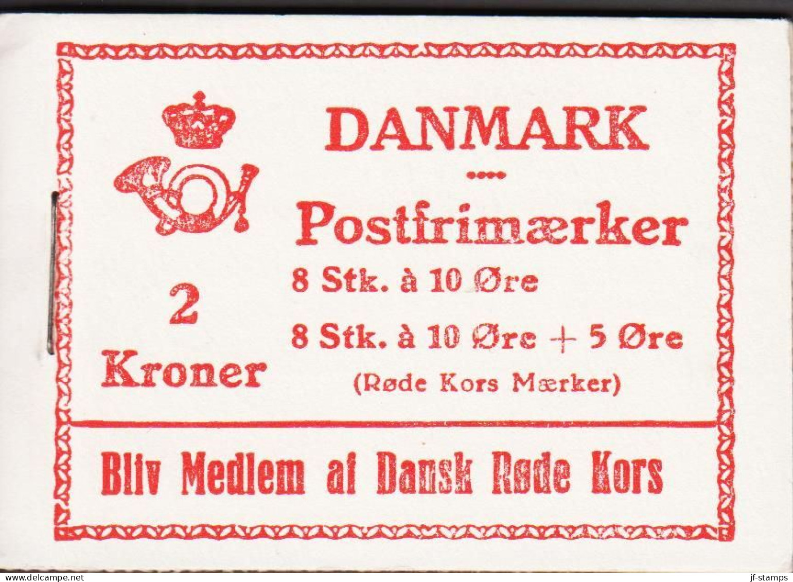 1940. DANMARK. 2 KRONER. BOOKLET With 8 Stk. 10 øre + 8 Stk 10 + 3 ØRE Red Cross  + 4 X 10... (AFA 2 KR - 12) - JF541633 - Booklets