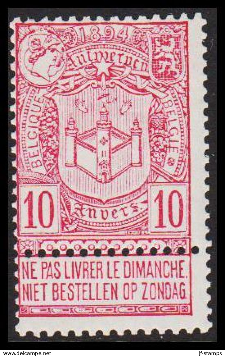 1894. BELGIE. Antwerpen 10 C Never Hinged.  (Michel 62) - JF542945 - Altri & Non Classificati