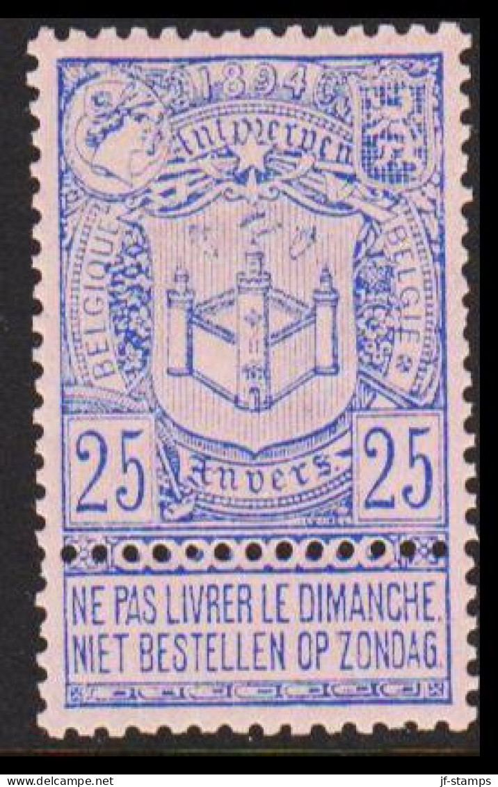 1894. BELGIE. Antwerpen 25 C Never Hinged.  (Michel 63) - JF542946 - Otros & Sin Clasificación