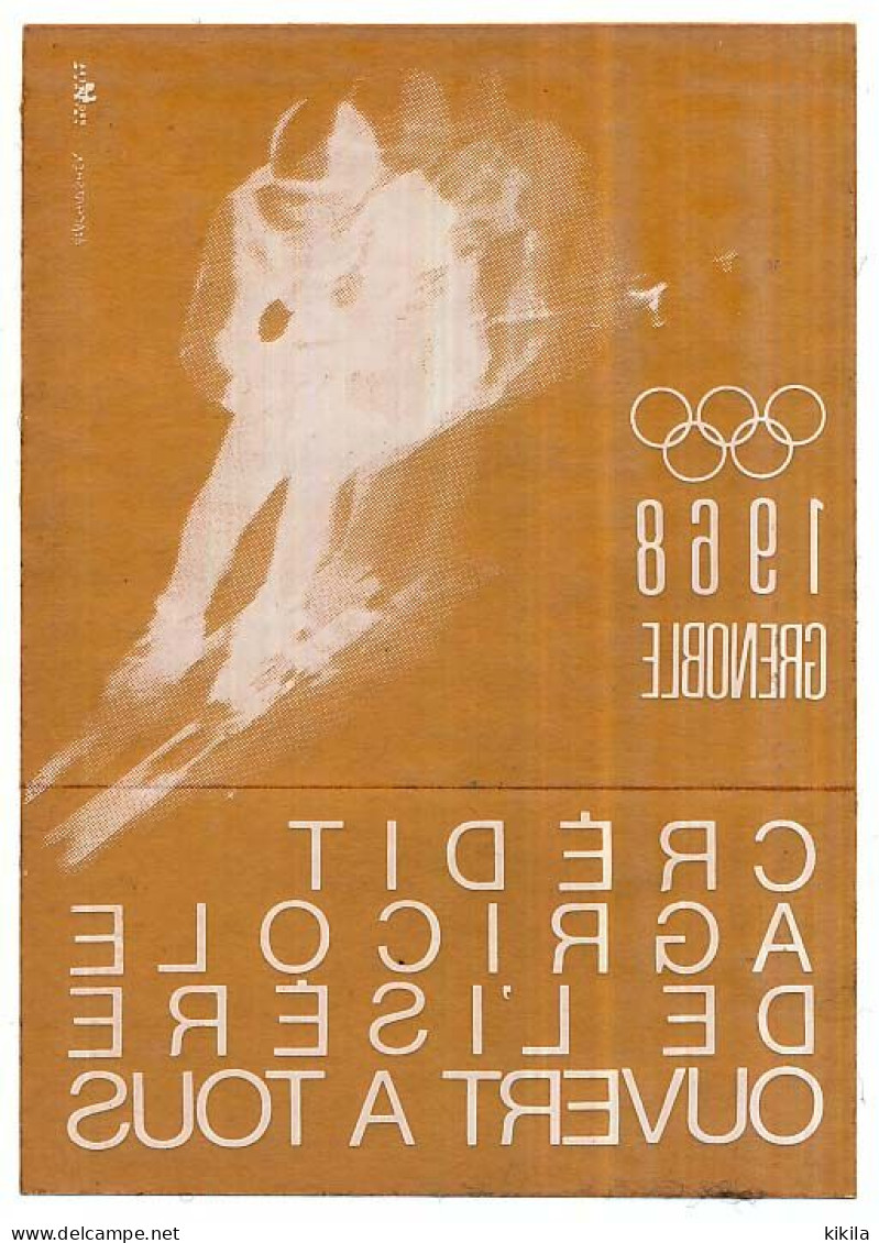 Autocollant  X° Jeux Olympiques D'Hiver De GRENOBLE 1968 Olympic Games 68 CREDIT AGRICOLE DE L'ISERE - Autres & Non Classés