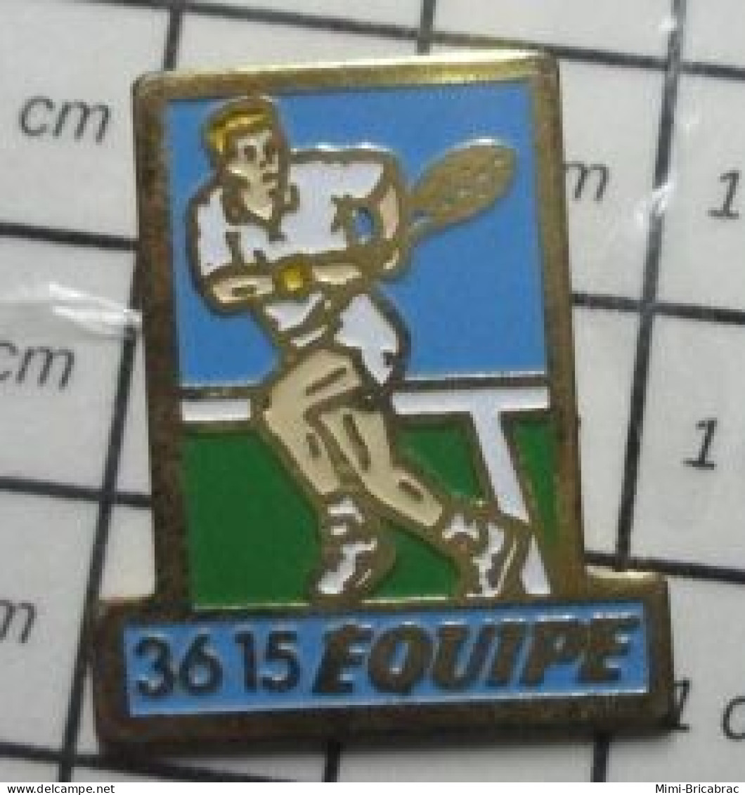 718B Pin's Pins / Beau Et Rare / INFORMATIQUE / MINITEL 3615 EQUIPE TENNIS JOURNAL PRESSE - Informatik