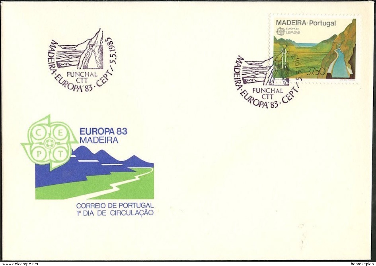 Europa CEPT 1983 Madère - Madeira - Portugal FDC Y&T N°89 - Michel N°84 - 37,50e EUROPA - 1983