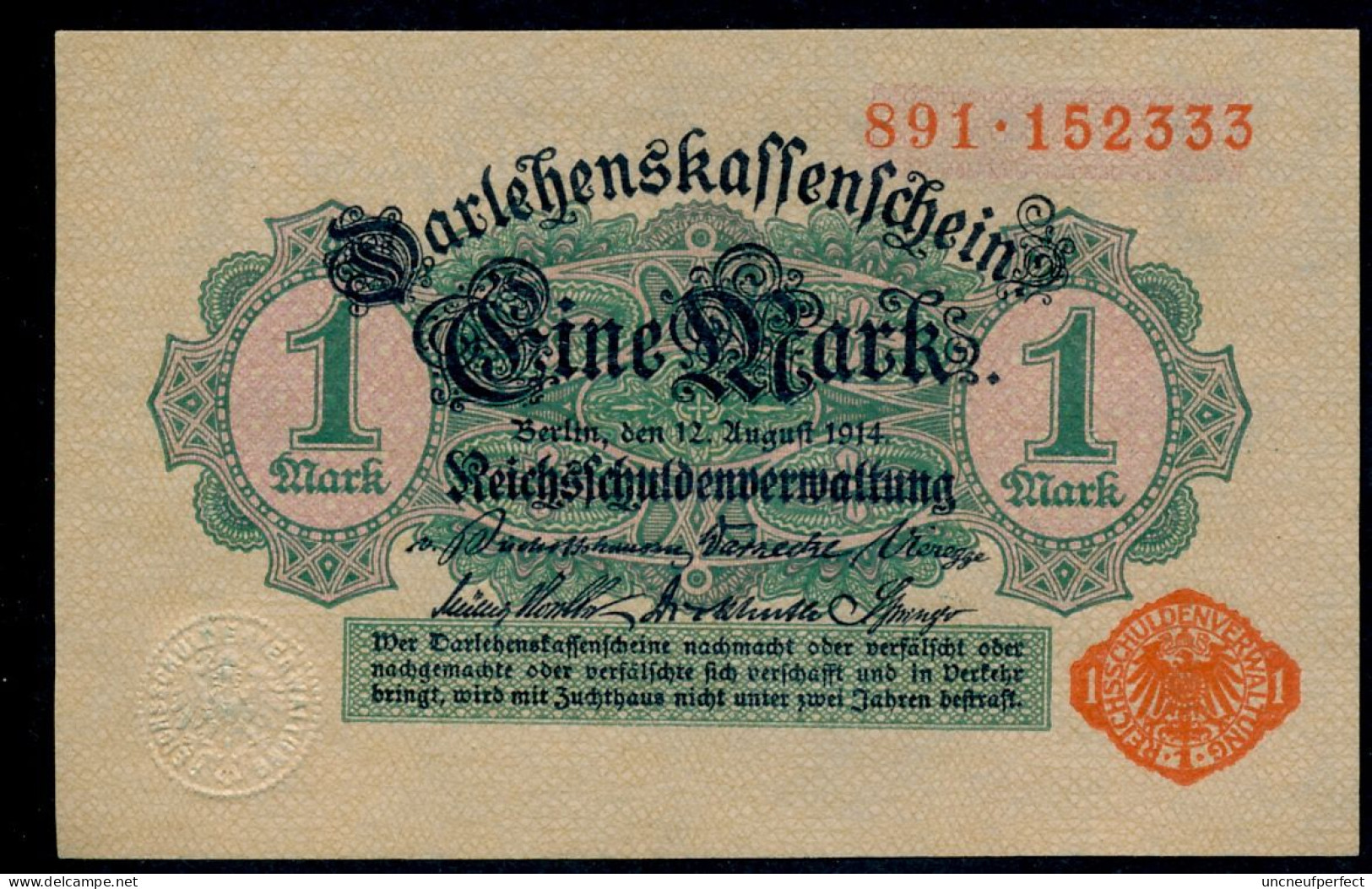 Pick 51 Ro 51c DEU-58   1 Mark 1914 UNC NEUF - Sonstige & Ohne Zuordnung