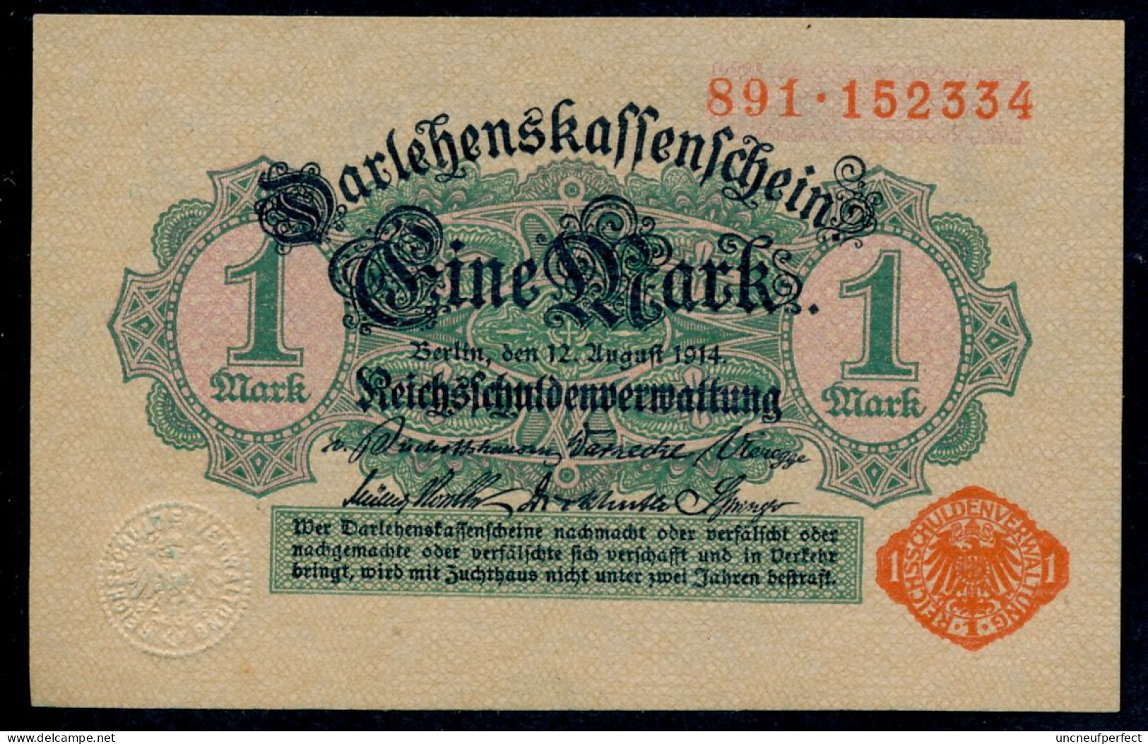 Pick 51 Ro 51c DEU-58   1 Mark 1914 UNC NEUF - Sonstige & Ohne Zuordnung