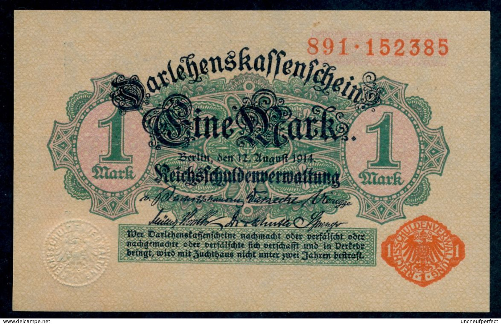 Pick 51 Ro 51c DEU-58   1 Mark 1914 UNC NEUF - Sonstige & Ohne Zuordnung