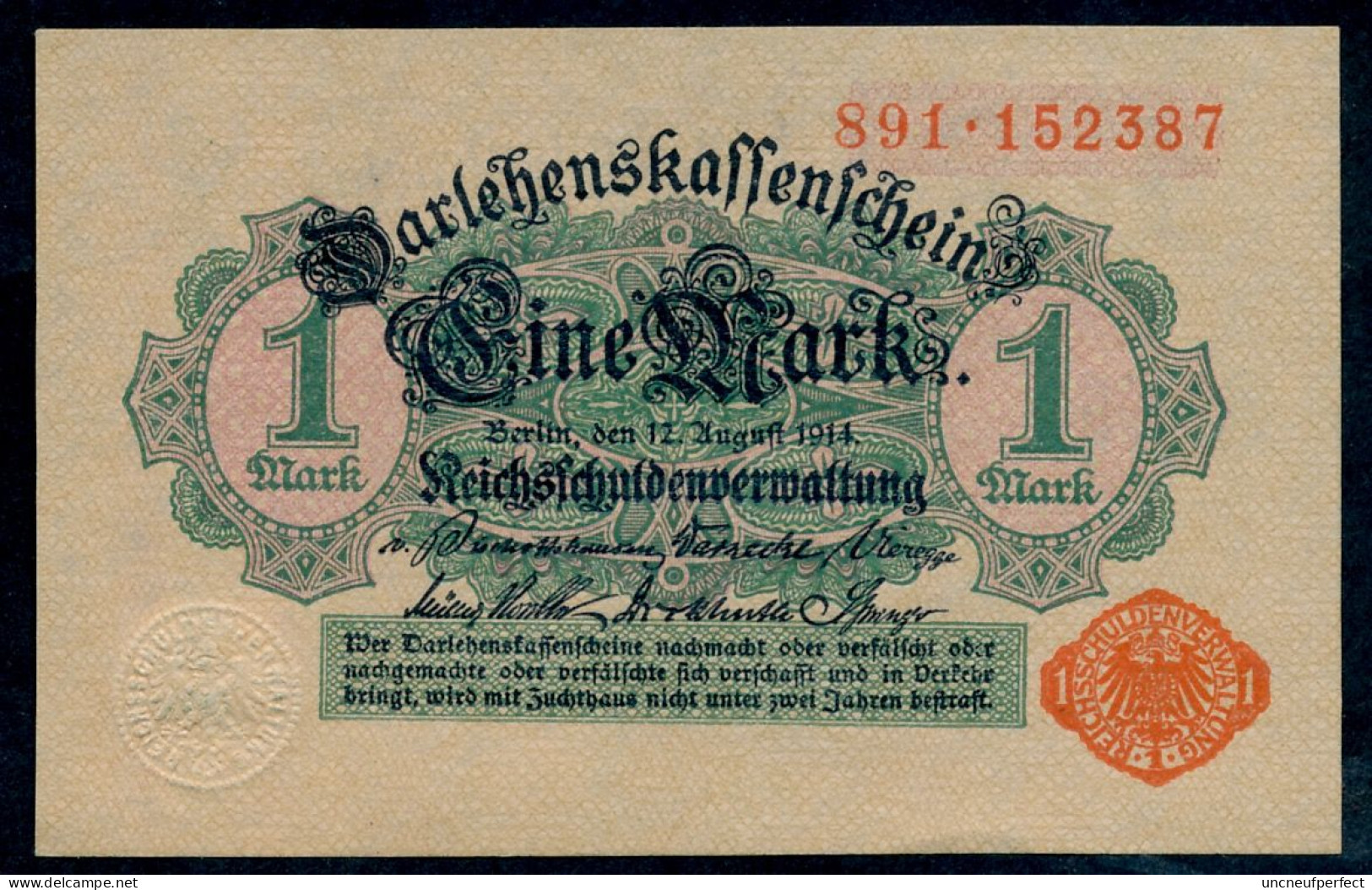 Pick 51 Ro 51c DEU-58   1 Mark 1914 UNC NEUF - Sonstige & Ohne Zuordnung