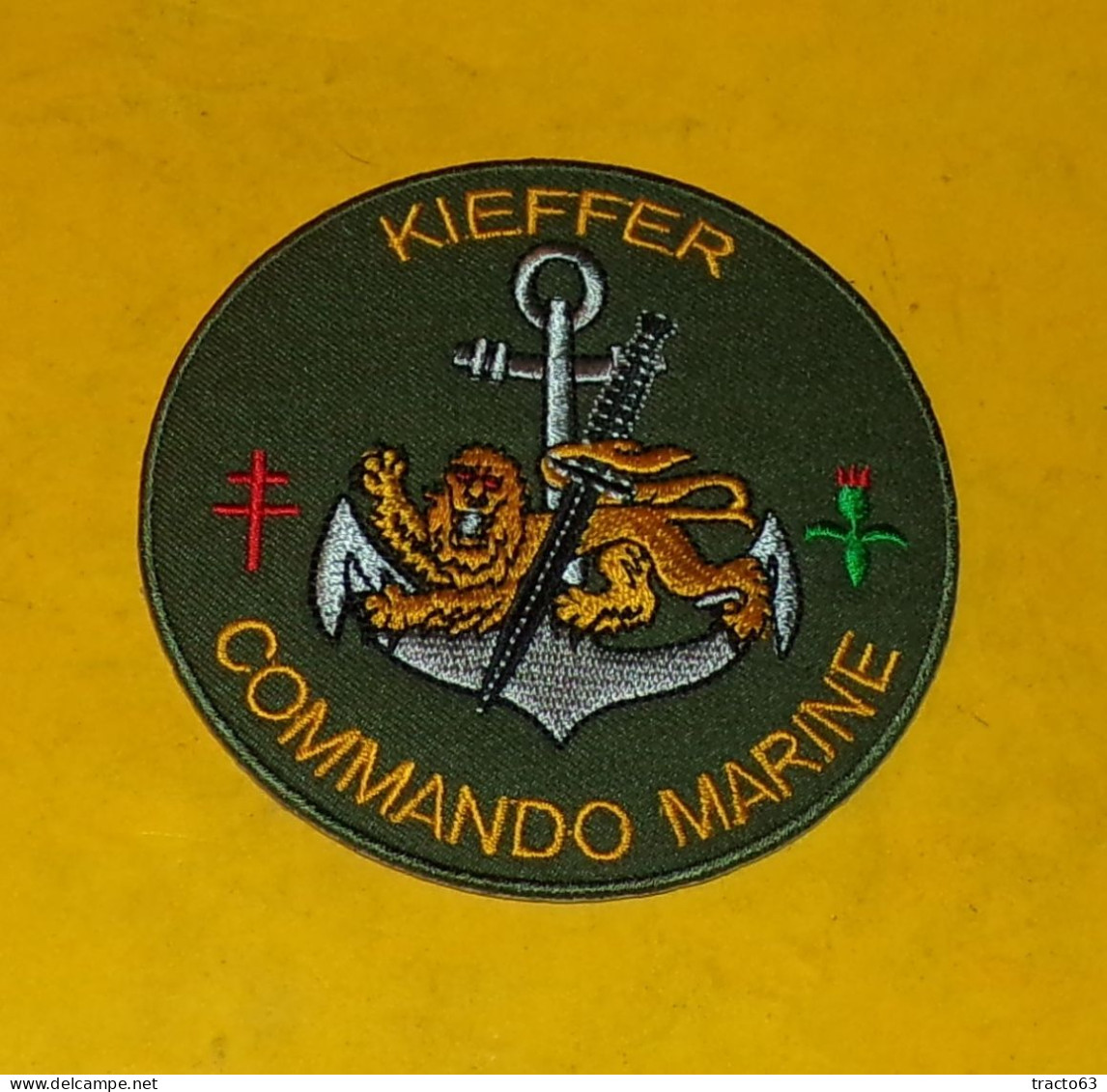 TISSU PATCH : KIEFFER , COMMANDO MARINE    , DIAMETRE 9 CM , BON ETAT VOIR PHOTO . POUR TOUT RENSEIGNEMENT ME CONTACTER. - Patches