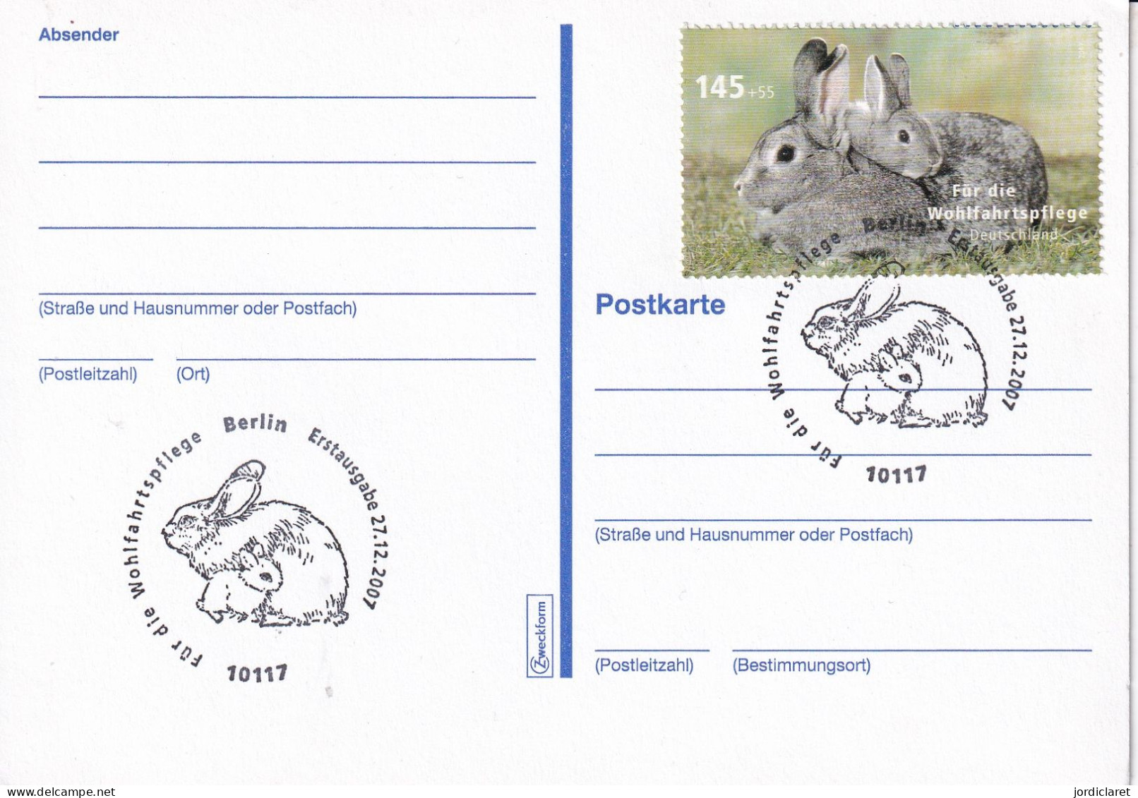 FDC  2007 ALEMANIA - Lapins