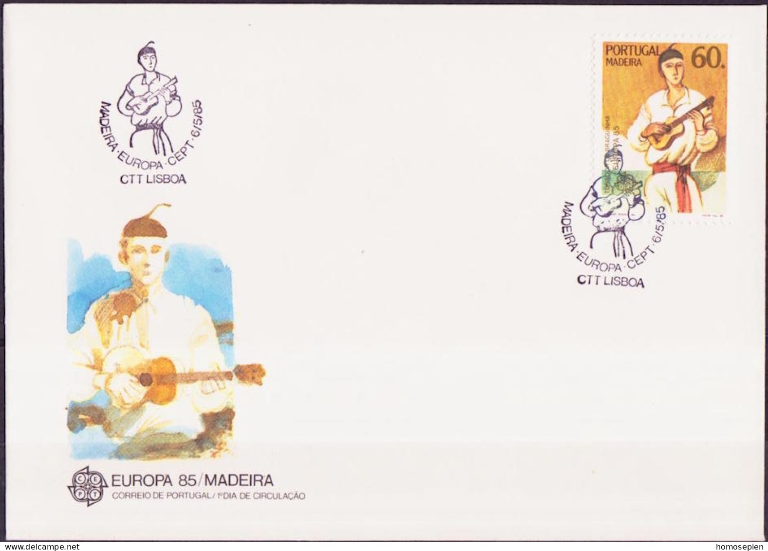 Europa CEPT 1985 Madère - Madeira - Portugal FDC Y&T N°102 - Michel N°97 - 60e EUROPA - 1985