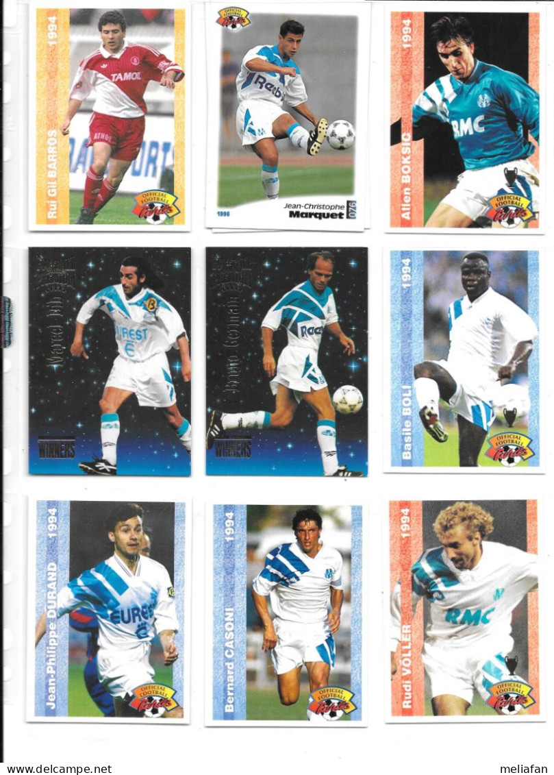 EL01 - LOT 11 CARTES PANINI 1994 + PREMIUM - OLYMPIQUE DE MARSEILLE OM - Trading Cards