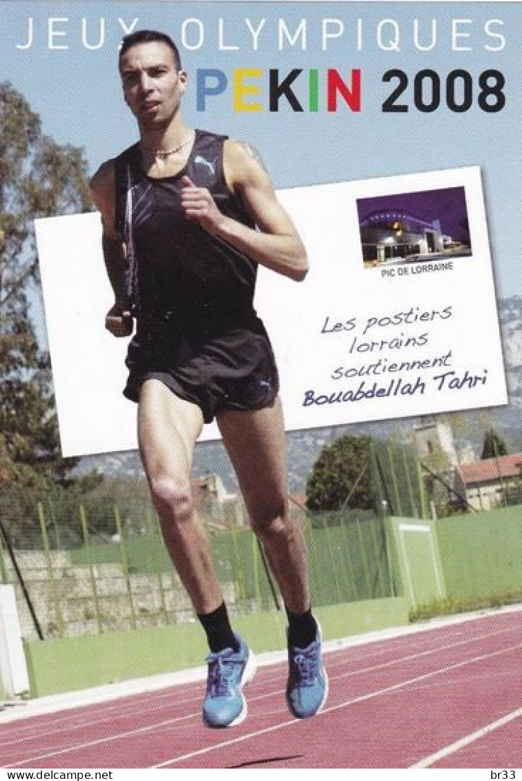 Carte Postale JO Jeux Olympiques PEKIN Chine 2008 Bouaddeellah TAHRI Postier PIC Lorraine Athletisme - Atletica