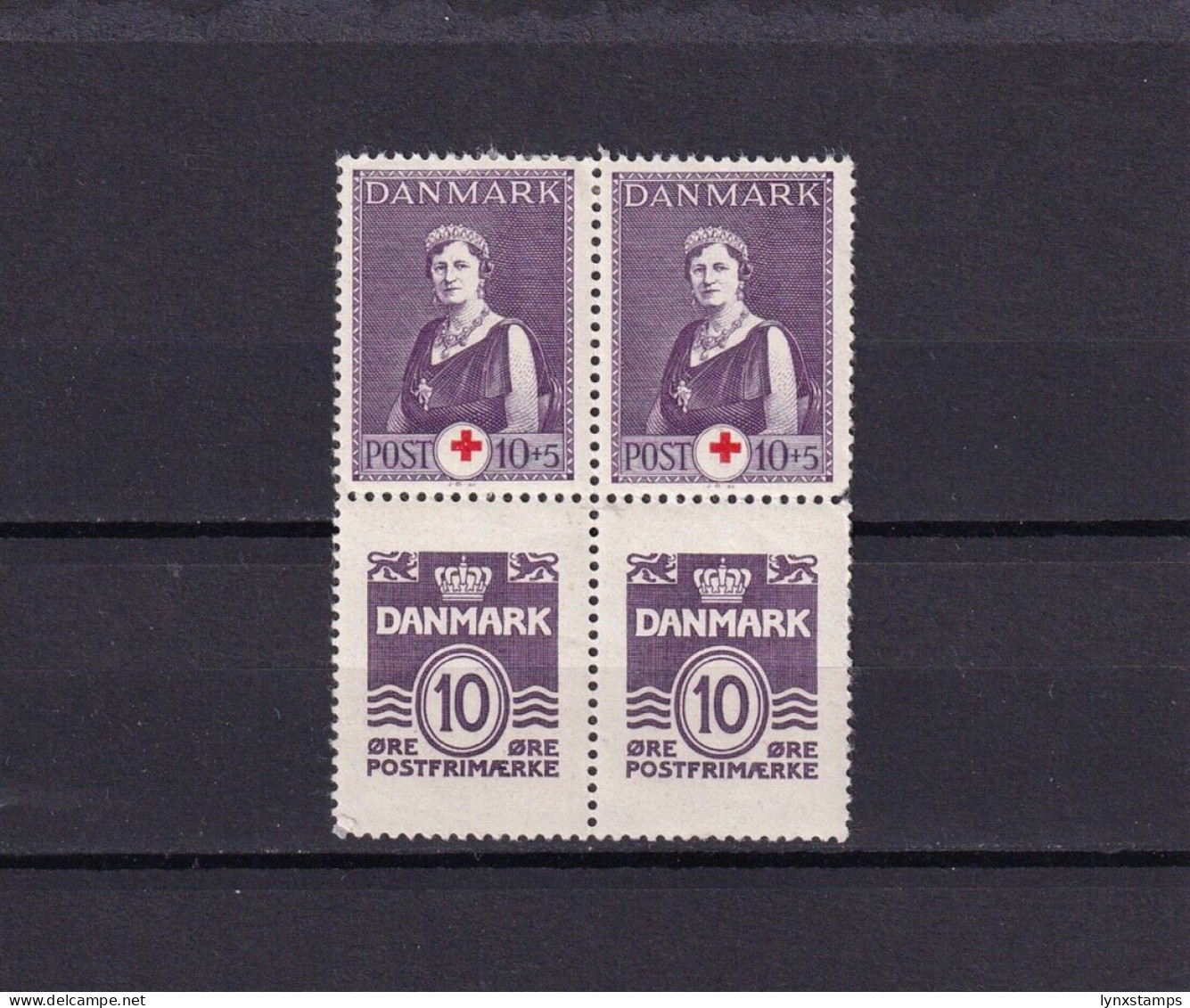 G016 Denmark Red Cross 1939 Pair With Labels - Unused Stamps