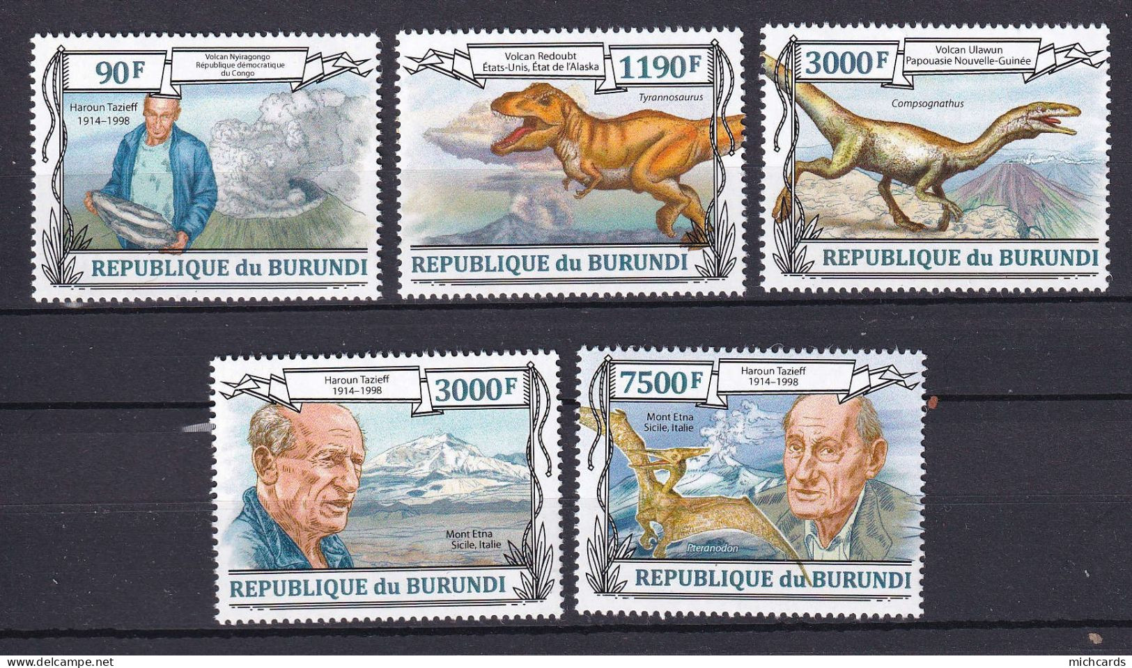 172 BURUNDI 2013 - Y&T 2030/33 Du BF 347 - Dinosaure Haruon Tazieff Prehistoire - Neuf ** (MNH) Sans Charniere - Ungebraucht