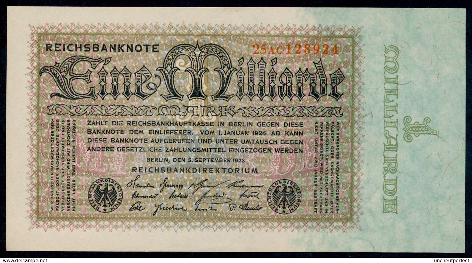 P114 Ro111b DEU-131b    1 Milliard Mark 05-09-1923. UNC NEUF - 1 Milliarde Mark