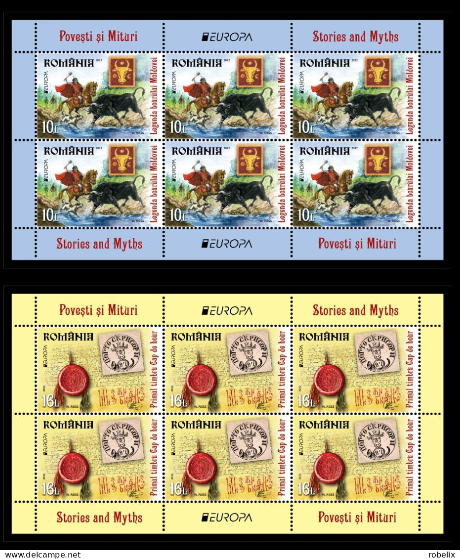 ROMANIA 2022 Europa CEPT - Stories And Myths  Minisheet Of 6 Stamps  MNH** - 2022