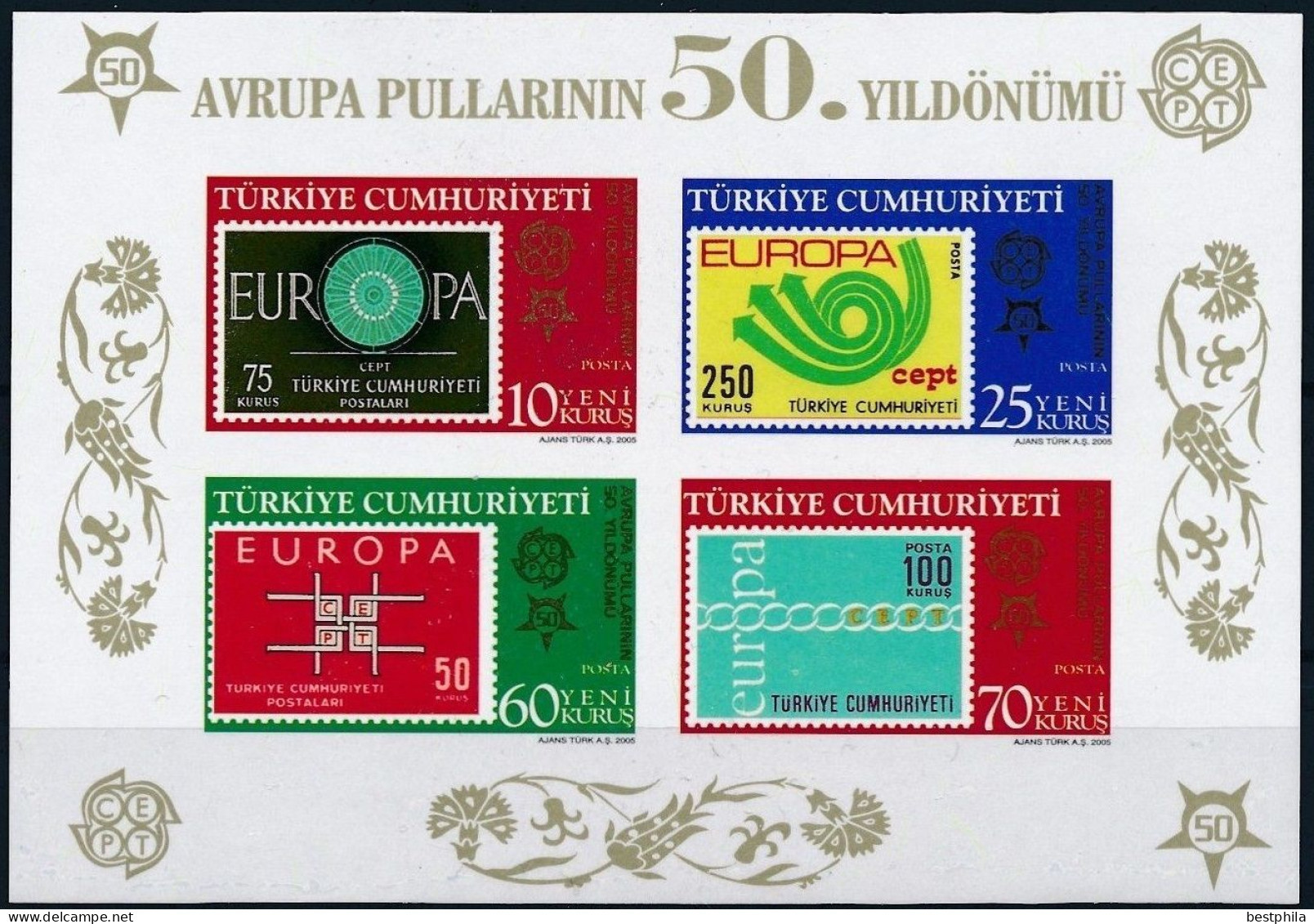 Europa Cept - 2005 - Turkey, Türkei - Anniversary Of 50th Years Cept - 1.Mini S/Sheet (imp.) ** MNH - 2005