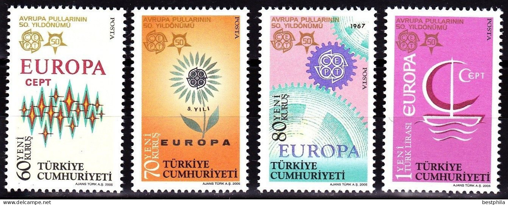 Europa Cept - 2005 - Turkey, Türkei - Anniversary Of 50th Years Euroapa Cept ** MNH - 2005