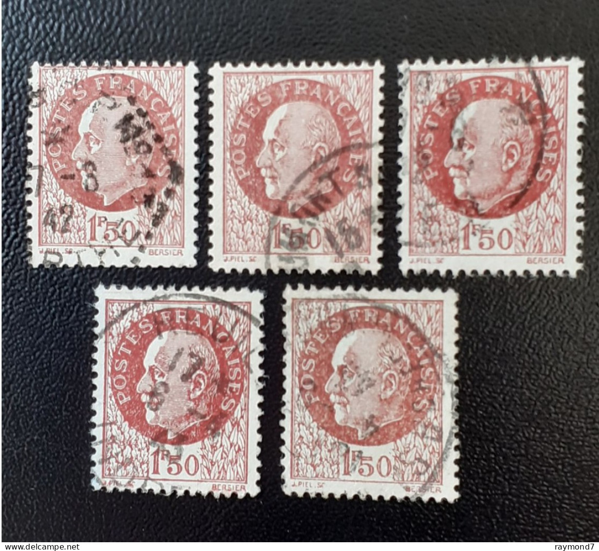 517  Lot De 5 Pétain  Bien Frappés - Used Stamps