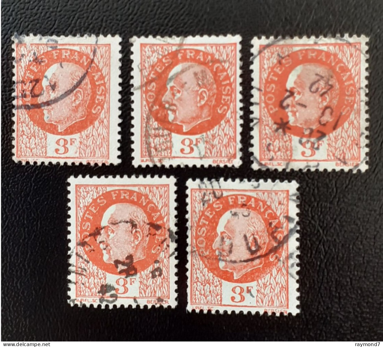 521  Lot De 5 Pétain  Bien Frappés - Used Stamps