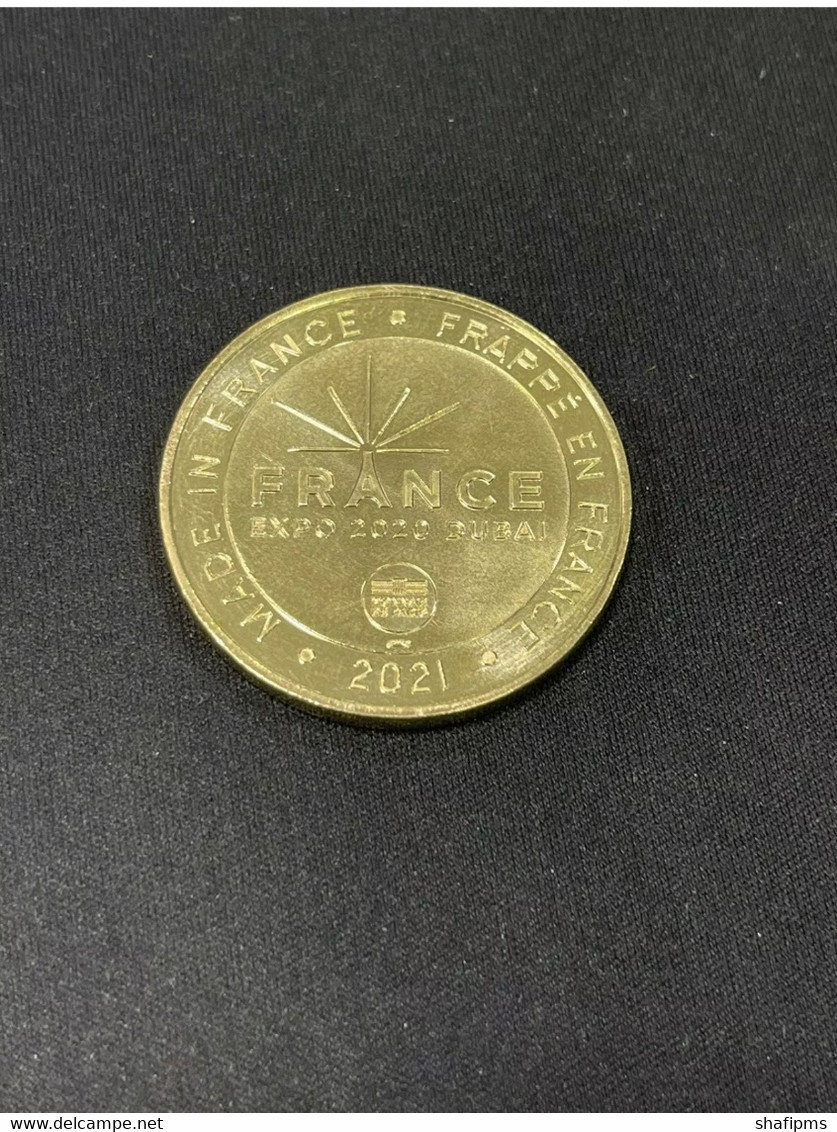 Monnaie De Paris Official Expo 2020 Dubai - France Souvenir Medallion 34.mm 15 Grm Gold Color - 2020