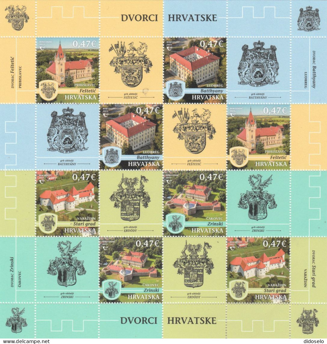 Croatia - 2023 - Castles In Croatia -  MNH (**) Sheet - Castillos
