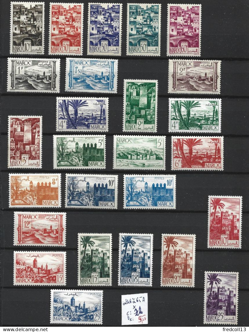 MAROC FRANCAIS 246 à 265A * Côte 22 € - Unused Stamps