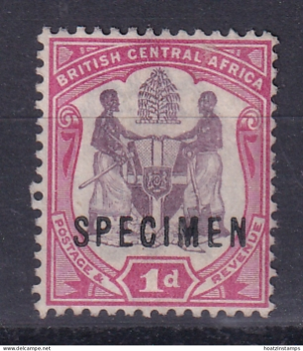 British Central Africa: 1901   Arms 'SPECIMEN' OVPT   SG57ds    1d    MH - Nyassaland (1907-1953)