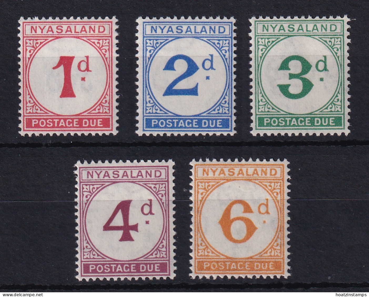 Nyasaland: 1950   Postage Due Set    SG D1-D5    MH - Nyasaland (1907-1953)