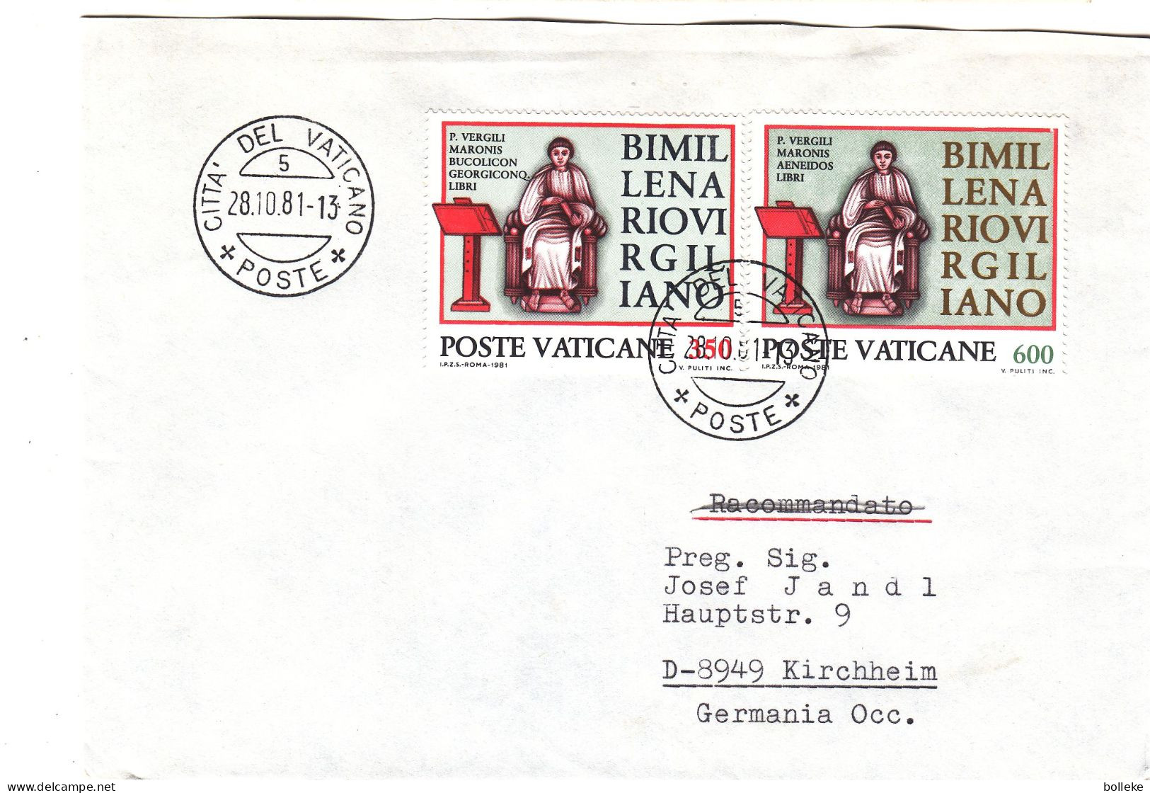 Vatican - Lettre De 1981 - Oblit Citta Del Vaticano - - Briefe U. Dokumente