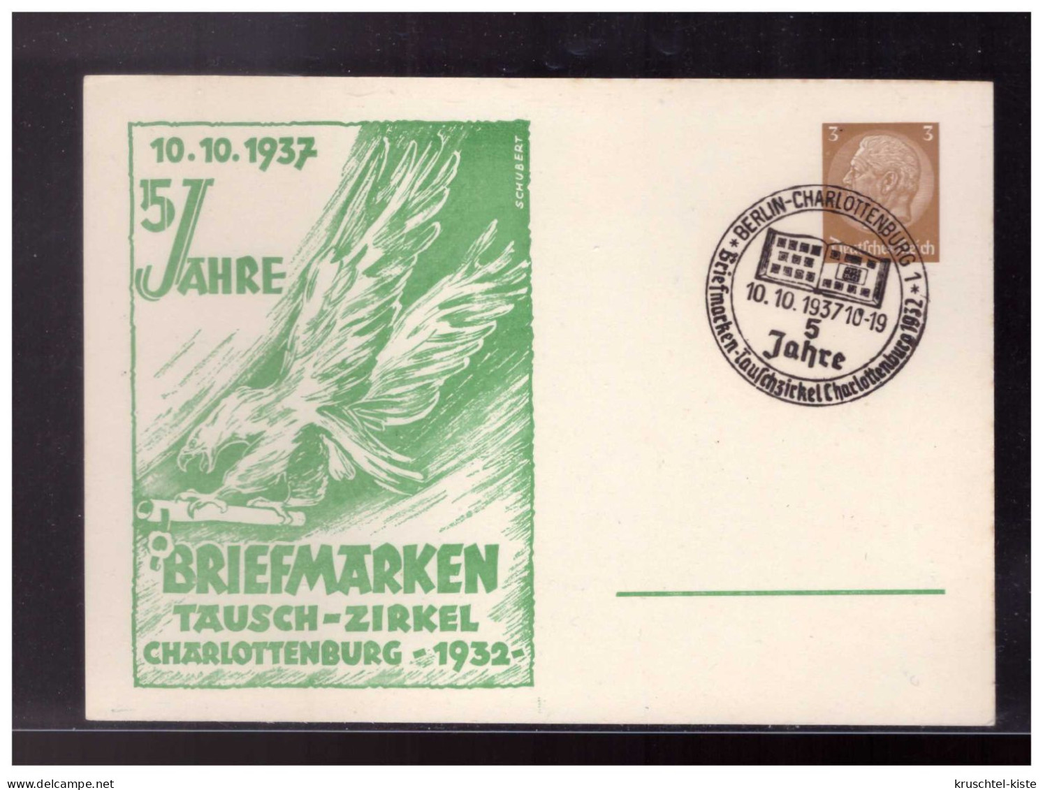 Dt- Reich (023920) Privat Ganzsache PP122/ C60 Carlottenburg, 5 Jahre Briefmarkenh Tauschzirkel Mit Blanco SST Berlin 37 - Interi Postali Privati