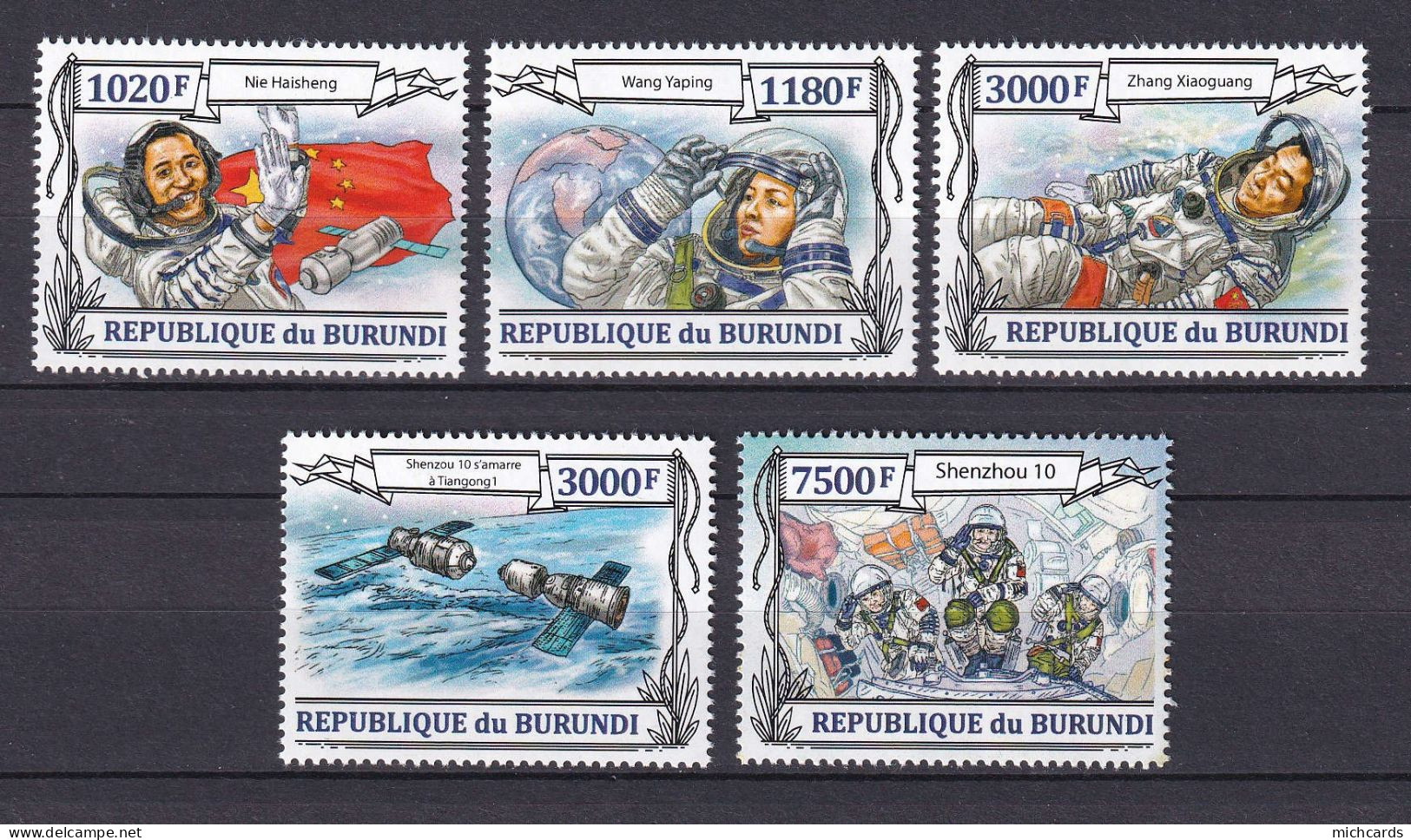 172 BURUNDI 2013 - Y&T 2066/69 Du BF 356 - Emission Spatiale Chinoise Shenzhou 10 - Neuf ** (MNH) Sans Charniere - Ungebraucht